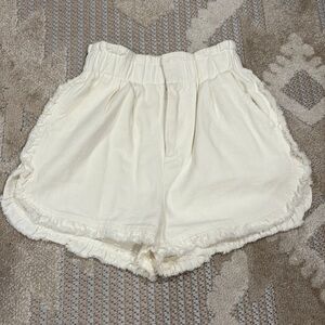 Papermoon High Waist White Shorts - Size Small